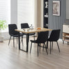 Oak Effect Dining Table with 4 Soft Velvet Chairs Generic