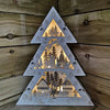 44cm LED Lit Wooden Tree Village Festive