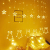 LED Curtain String Lights- Star & Bell 2.5mt Generic