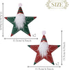 2pk 5 Inch Scandi Red & Green Santa Stars