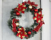 40cm Traditional Christmas Pine Wreath with Baubles