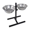 Adjustable Double Diner Pet Dog Feeding Stand & 2 x 2,6L Stainless Steel Bowls