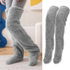 Cozy Soft Over Knee Slipper Socks- Grey