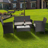 4 Piece Rattan Garden Set