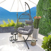 Hanging Egg Chair with Large Grey Cushions
