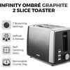 Tower Infinity Ombre Graphite 900W 2 Slice Toaster Graphite Tower