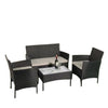 4 Piece Rattan Garden Set