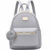 Small Grey Backpack With PomPom